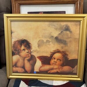 Gold Framed Cherub Art Print